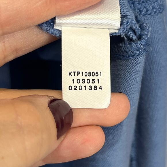 J. JILL PureJill PJ Boat Neck Top Short Sleeve Asymmetric Hem Blue Size L - Picture 9 of 10